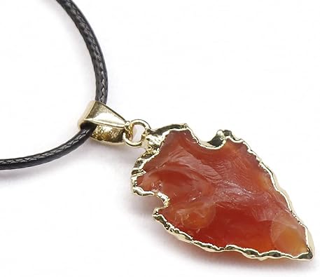 Tebapi Raw Gems Natural Black Obsidian Pendant Necklace for Men Women Arrowhead Shape Black Flint Gemstone Charms Crystal Necklace Rough Healing Point Quartz Stone Pendants