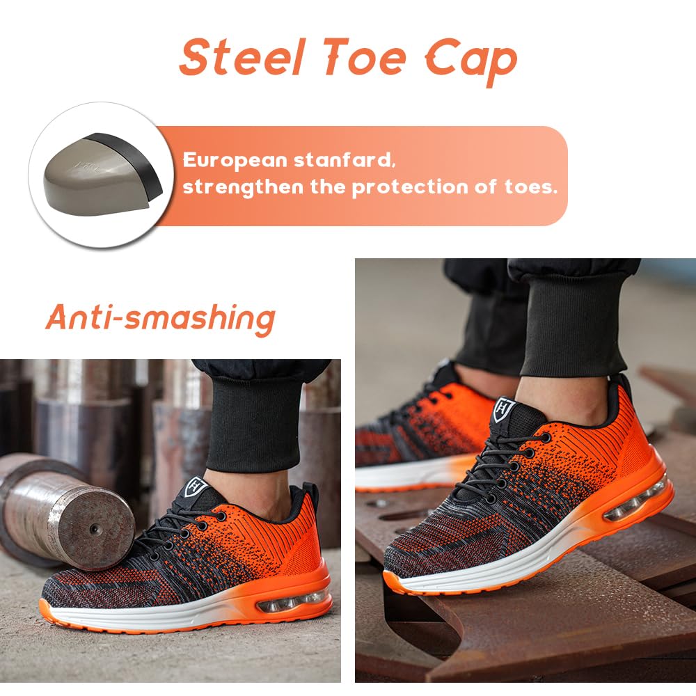 Scarpe Antinfortunistiche Uomo Donna Leggere e Comode Scarpe da Lavoro con Punta in Acciaio Sportive Scarpe da Cantiere Antiscivolo Traspiranti