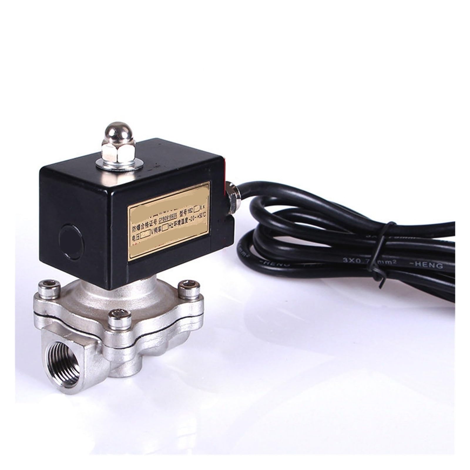 AWWVRLMM 1PCS 3/8" stainless steel explosion-proof solenoid valve for hazardous areas only(24VDC-NORMALLY CLOSED)