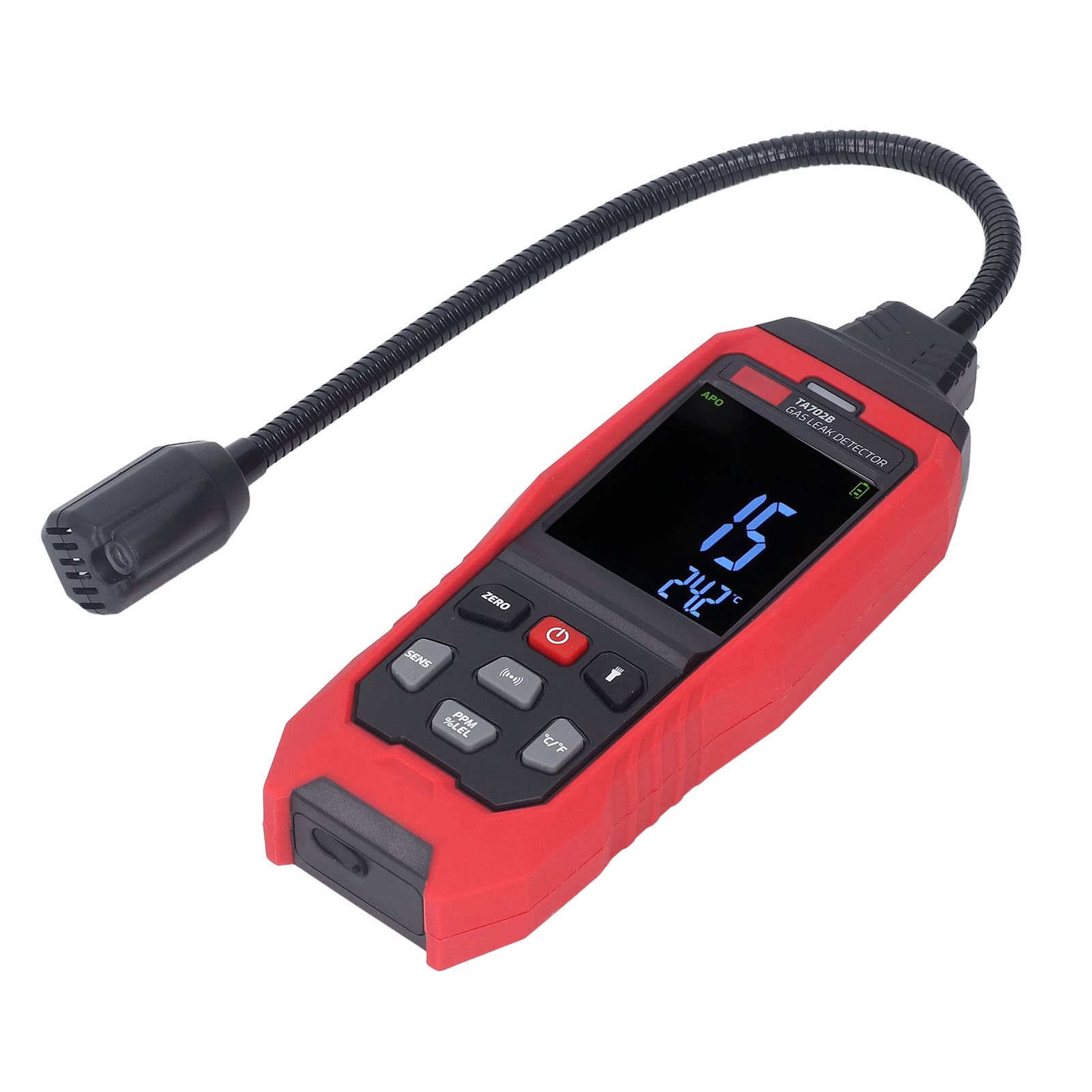 Cocoarm Detektor für Brennbare Gase, Tragbarer Gasleckdetektor mit ABS-Gehäuse, HD-Farbbildschirm, Ton, Licht, Alarm 0 Bis 20 Prozent UEG 0 Bis 9999 PPM für Zuhause, Wohnmobil, Küche, Garage