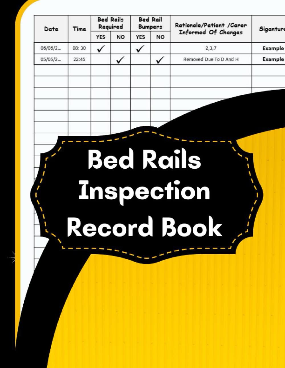 Buy Bed Rails Inspection Record Book Bed rails Inspection Log book