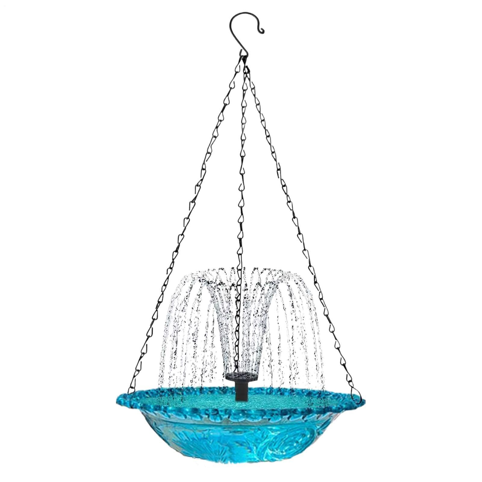 Fontaine solaire pour bain d'oiseaux 2 en 1 décorative de jardin