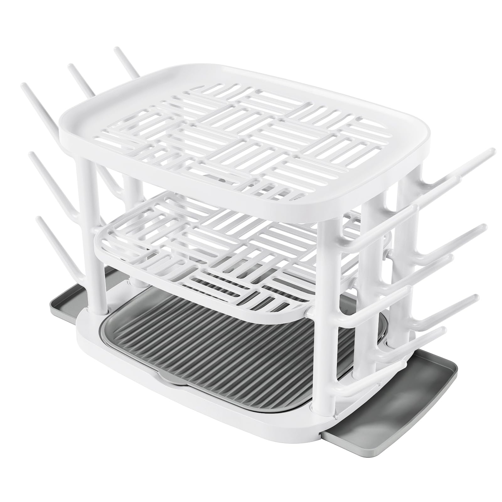 GREENDADI Baby Bottle Drying Rack,3-Tier Large Capacity Countertop Organizer with 360° Ventilation, Removable Drip Tray, Non-Slip Base – Easy to Clean