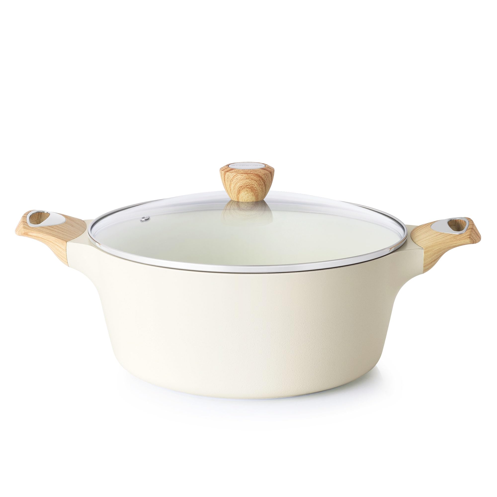 SENSARTE Ceramic Nonstick Stock Pot with Lid, 2.6/4.5/6.6/8.5 QT Soup Pot Casserole Pot, Non-toxic Healthy Pasta Pot, Large Cooking Pot Stew Pot, Induction Compatible, PFOA PFAS PTFE Free, WhiteRecycled Claim Standard BlendedRecycled Claim Standard 100