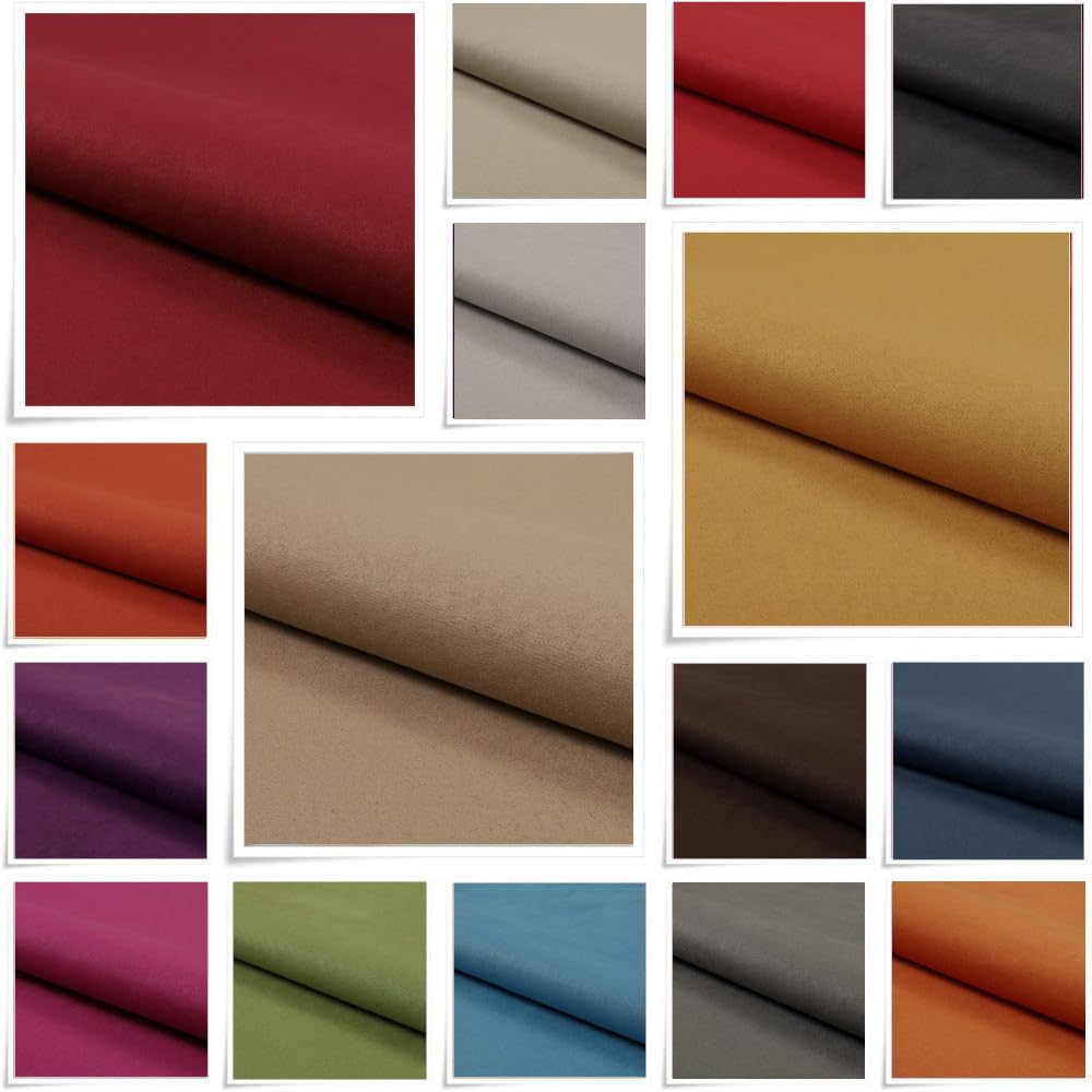 NUBUK Polsterstoff Meterware 5 M x 148 cm breit, 100% Polyester, Gewicht 300 g/lfm, Microfaser, Velourleder ideal als oder Möbelstoff für Sofakissen, Polsterbezüge - Schwarz