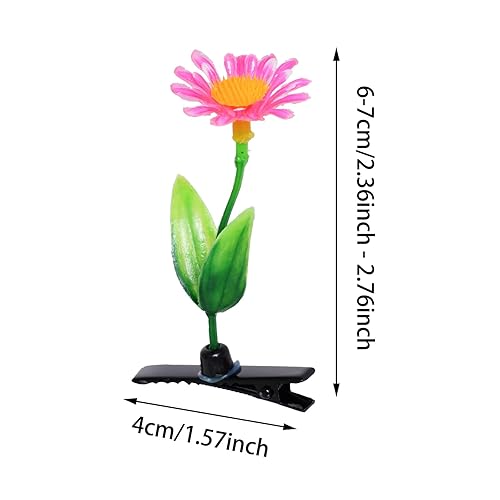 Miniatura 2 de 32 pinzas para el cabello con brotes de frijoles, divertidos clips de brote aleatorio, estilos mezclados para plantas, hierba, flores, mariposas,