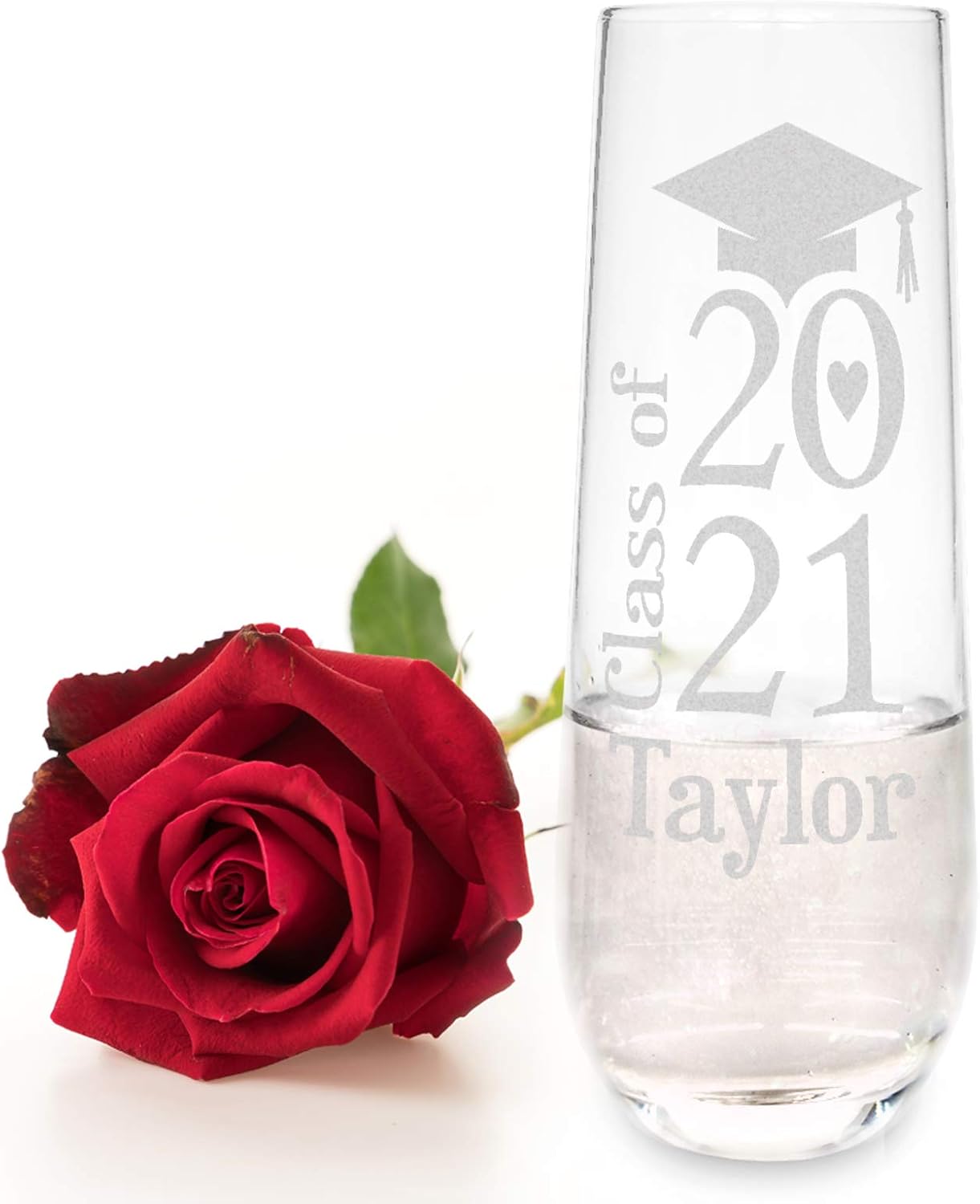 Custom-Engraved-Glasses-by-StockingFactory ONE College Graduation Gifts for Men Class of 2021 Masters Bachelors Graduate Degree Stemless Wine or Beer Glass Personalized Drinking Mug