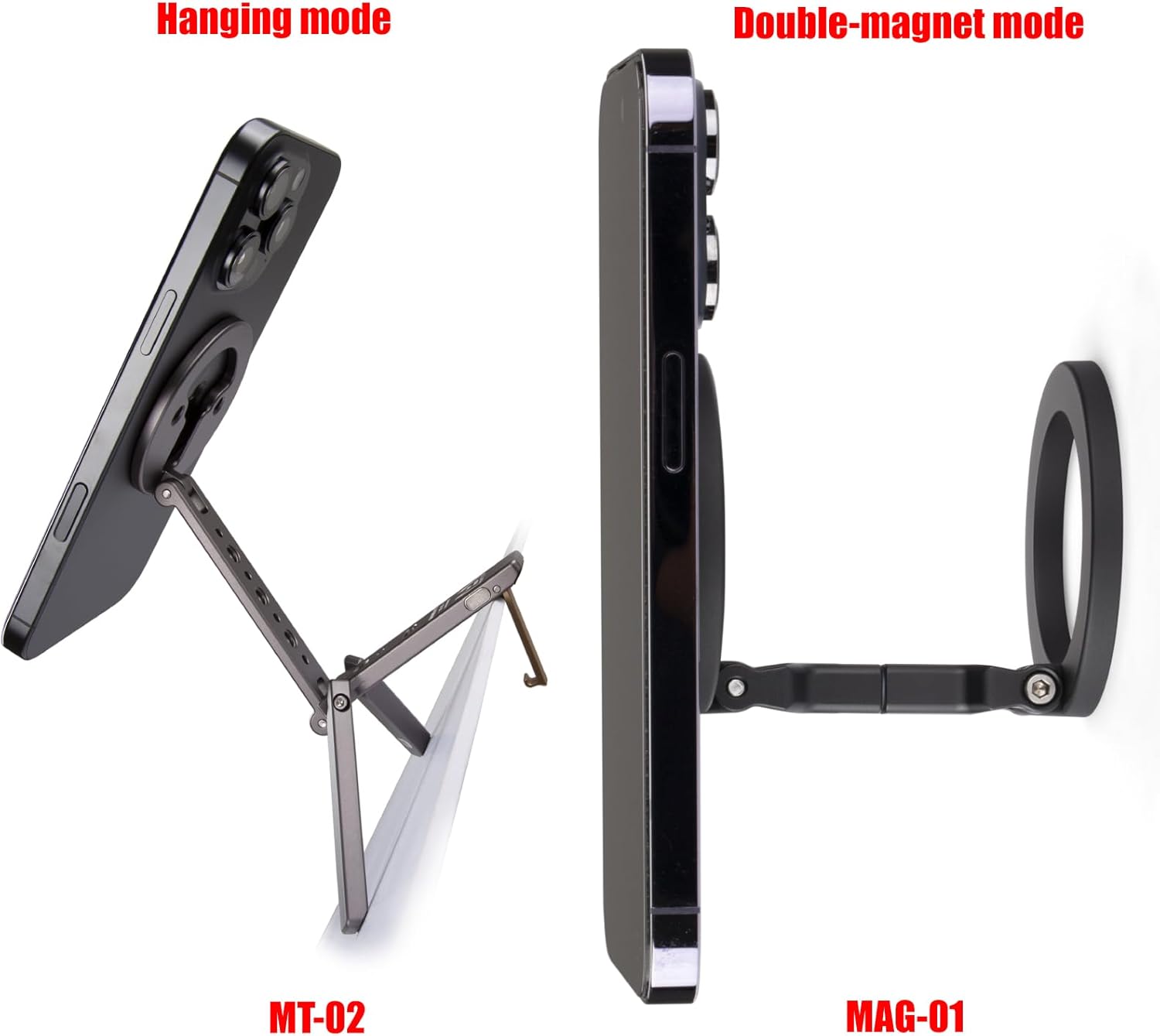 Double-Sided Ring Holder + Foldable Magnetic Tripod Stand Kit for Car, Desk & Travel - Universal Phone Grip for Magsafe Case and iPhone16/15/14/13