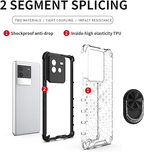 Miniatura 3 de Compatible with Xiaomi Poco M5s 4G Case,Built-in Ring Kickstand,Compatible with Redmi Note 10 4G  Note 10S 4G  Note 11 SE (India) Shockproof 2 in 1