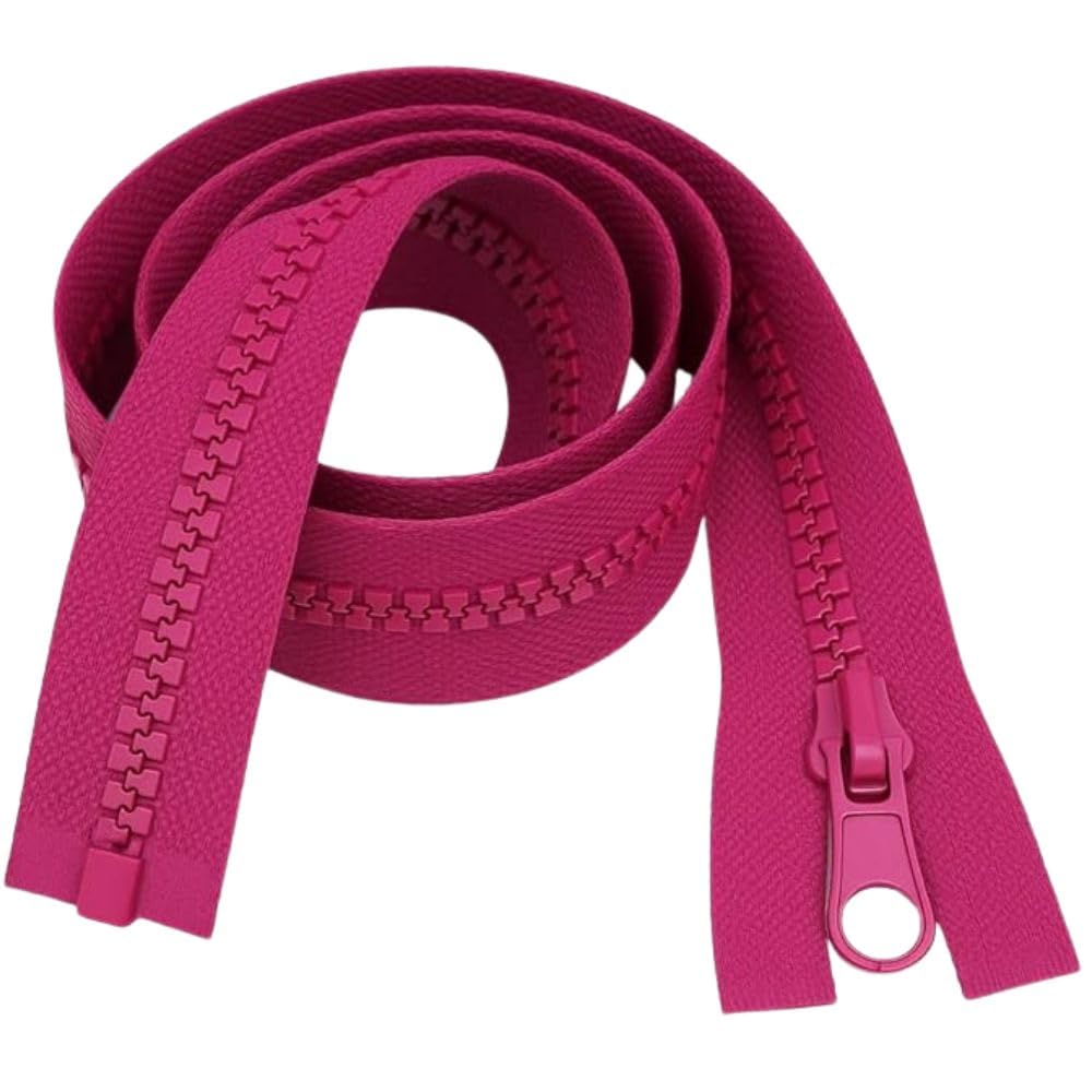 36" (91cm) Fuchsia Chunky Zip - Heavy-Duty Open-Ended Separating