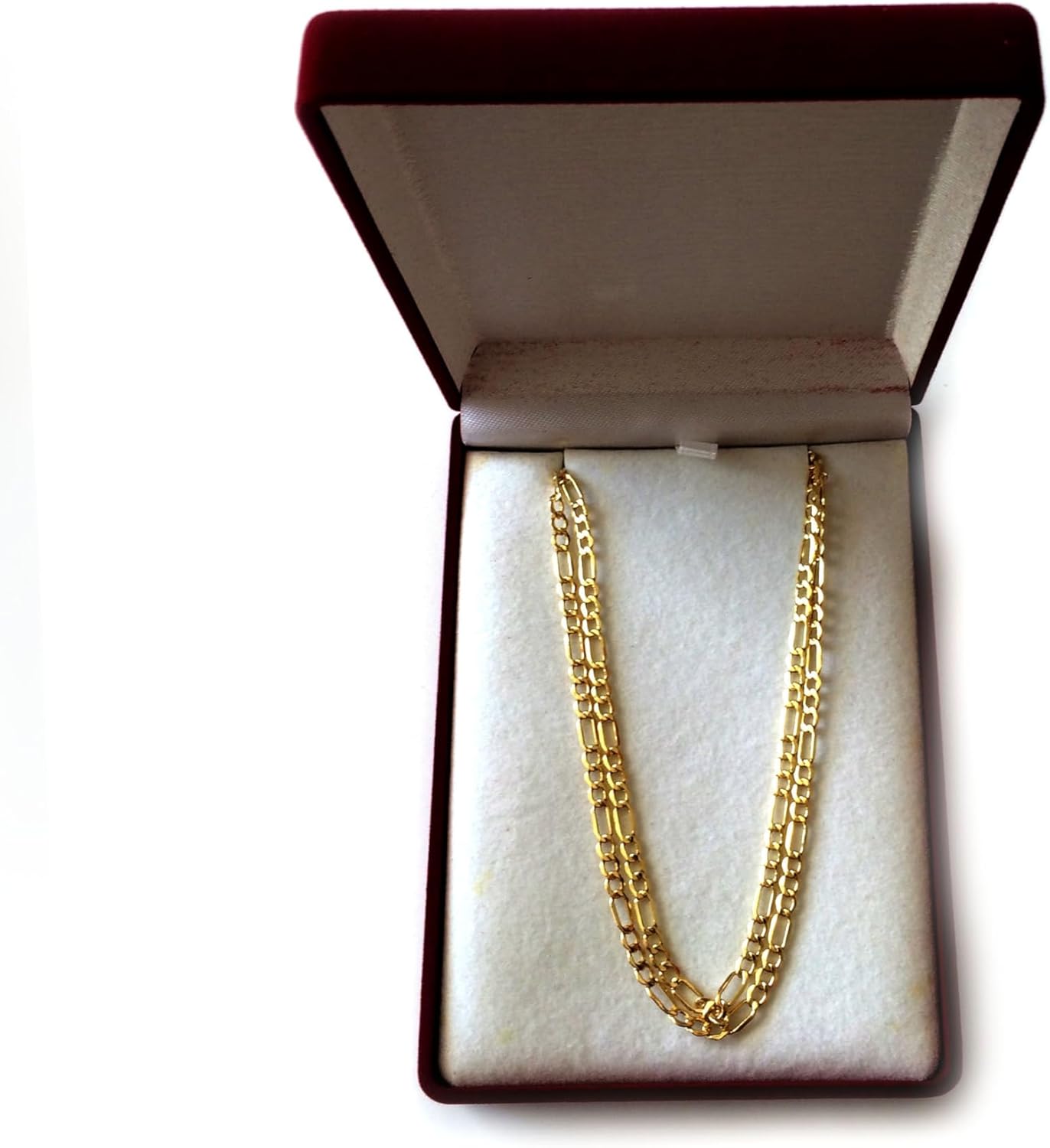 Jewelry Affairs 14k Yellow Gold Hollow Figaro Chain Necklace, 3.5mm - Image 5