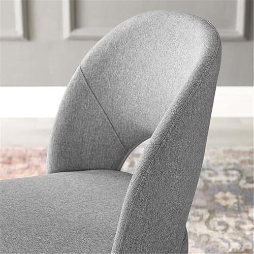 Miniatura 8 de Modway Rouse - Silla auxiliar de tela tapizada para comedor, color negro y gris claro