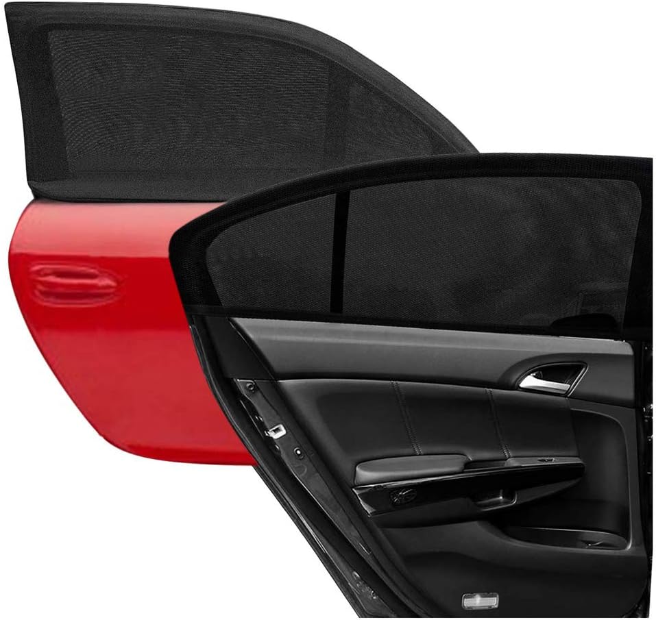 QUEES Car Window Shades, Car Sun Shades for Baby Kids Sun UV Protection, 2 Pack and Universal Fit