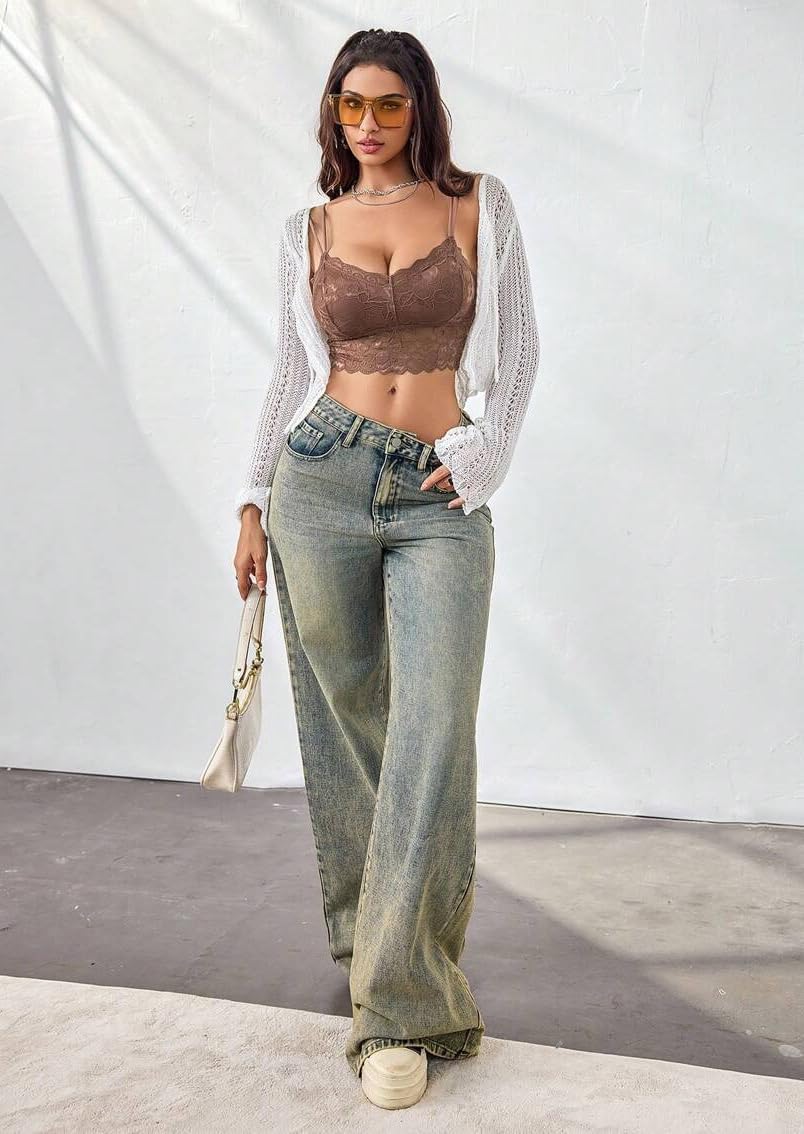 Lace Bralette for Women Sexy Bralette V Neck Camisoles Y2k Tank Going Out Slim Cami Crop Top - Image 6