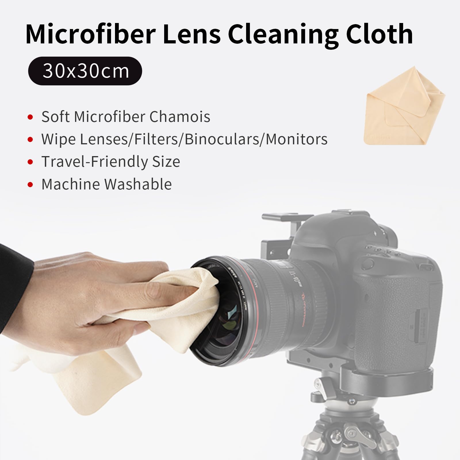 Panno Microfibra Per Pulizia Lenti E Schermi - 30x30 Cm, Senza Graffi, Riutilizzabile - Foto 9