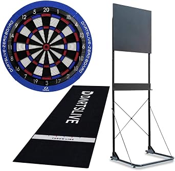 Set ProductDARTSLIVE-ZERO BOARD & D.craft Darts Stand Artemis & DARTSLIVE Home Throw Mat Darts Live Home Dart Set, Soft Dartboard Set, Darts Board Stand, Home Dart Set