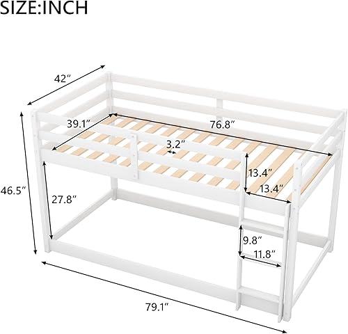Miniatura 2 de SOFTSEA Litera baja con escalera individual sobre cama individual