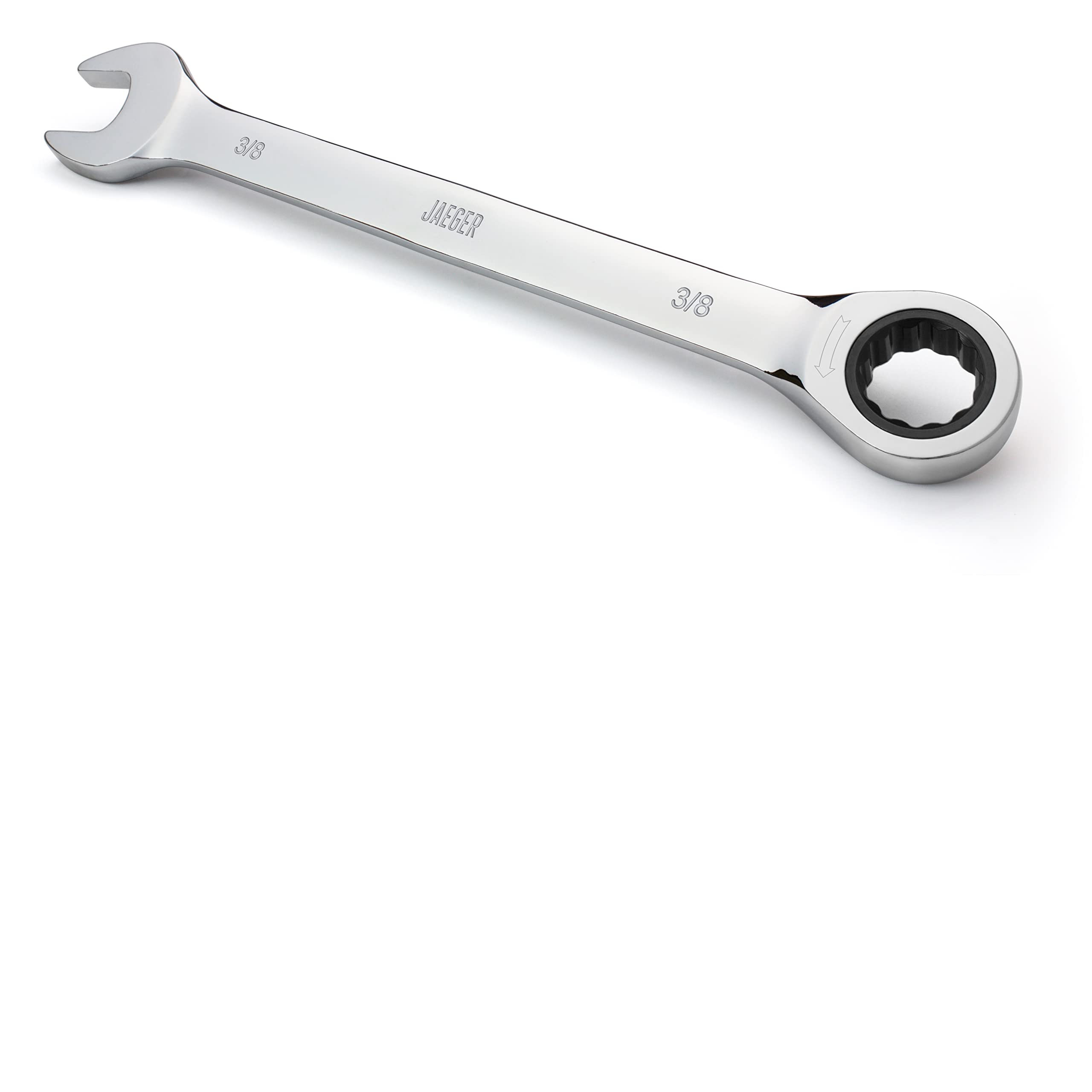 Jaeger 3/8 Inch Ratchet Combination Spanner with 90 Tooth Ratcheting Precision and Hardened, Polished Steel for Projects with Tight Spaces