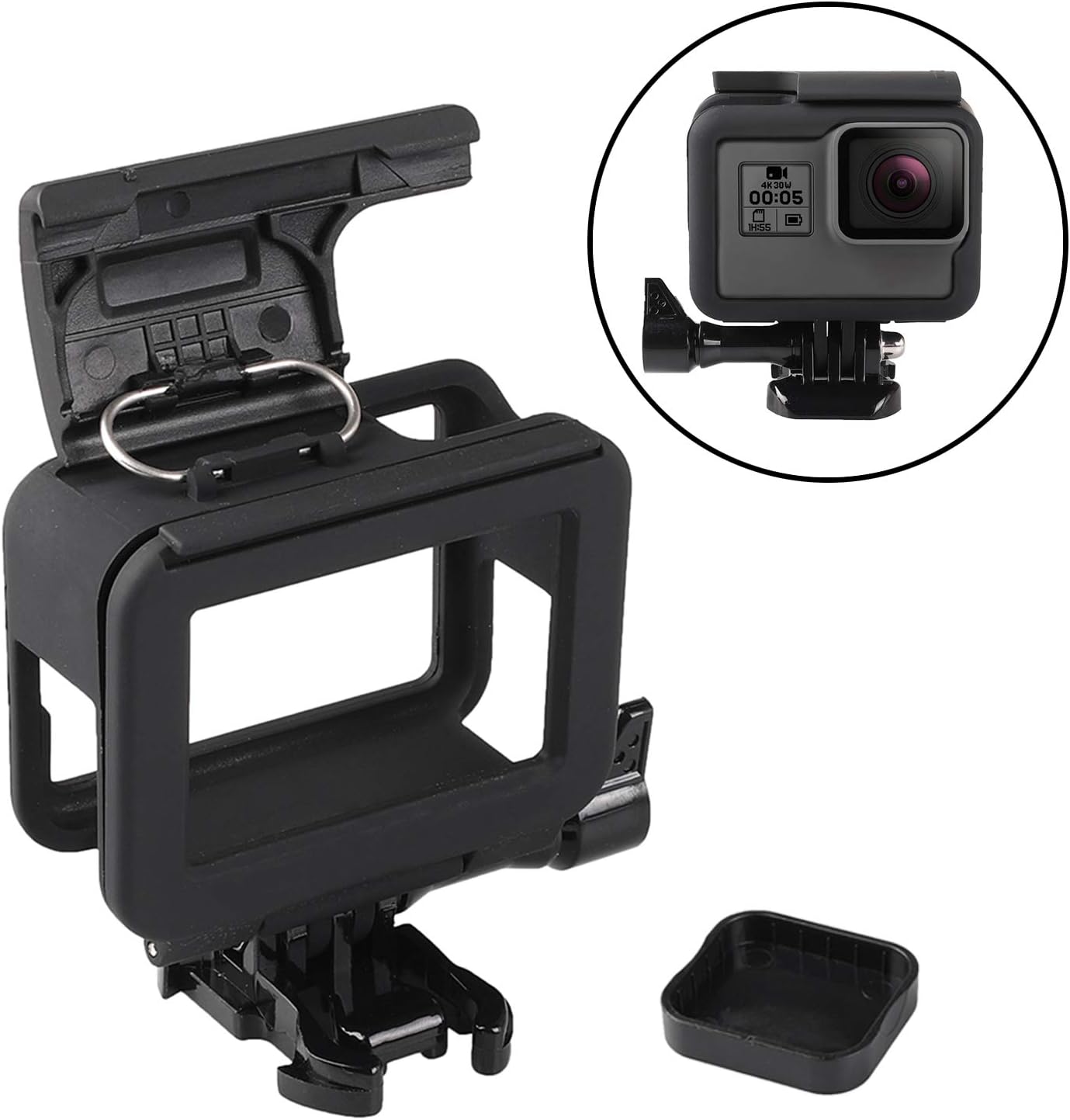 JINHEZOJINHEZO-CS-348 Frame Clear View Protective Skeleton Housing Case Shell with Lens for Hero 5 / Hero 6 / Hero 7, Black