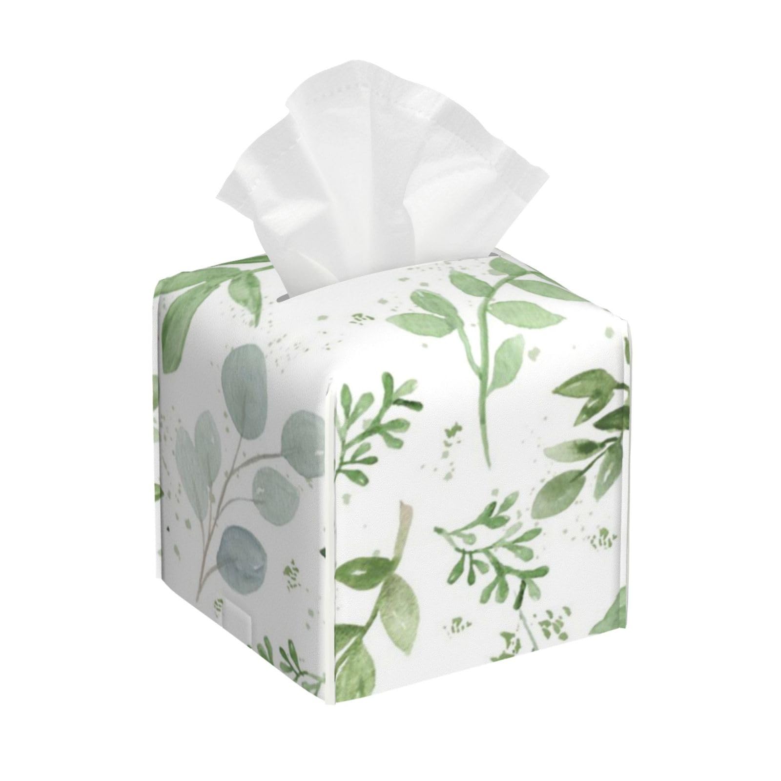 HDTVTV Modern Nature Sage Green Polyvinyl Chloride (PVC) Tissue Box Holder