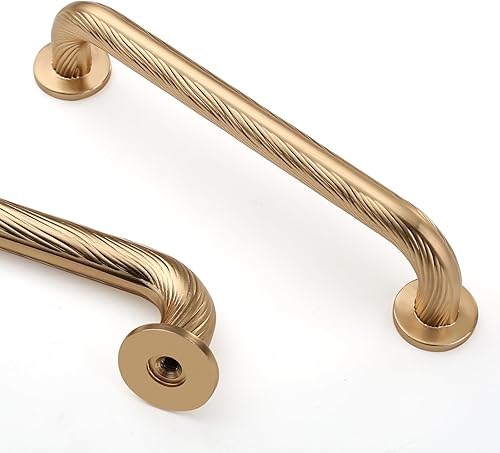 Asidrama Paquete de 6 manijas de gabinete de cocina de latón cepillado de 5 pulgadas (5.039 in), tiradores de gabinete, accesorios de gabinete de