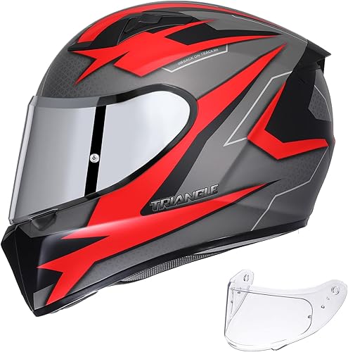 Triangle Casco de doble visera para motocicleta y bicicleta, aprobado por DOT