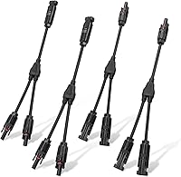 Vista 1 de ECO-WORTHY 2 Pair Solar Connectors 30A Y Branch Parallel PV Adapter Cable Wire Plug Tool Kit for Solar Panel