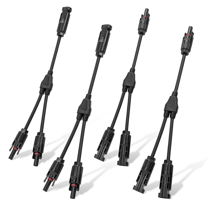 Kit com 2 pares de conectores solares Y paralelos 30 A IP68 ECO-WORTHY para cabos de 1,5 a 6 mm²
