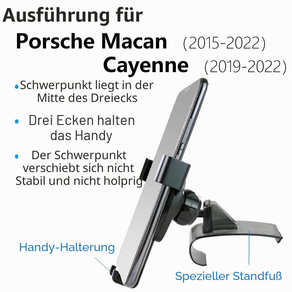 LUNQIN KFZ-Handyhalterung für 2015–2024 Porsche Macan und 2019–2023 Cayenne Autozubehör Navigationshalterung Innendekoration Handyhalterung