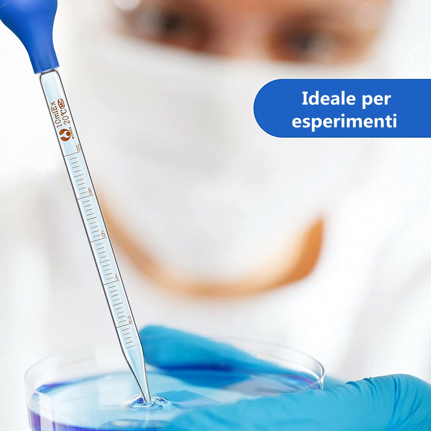 LATRAT 2 x 10 ml szklana pipeta z gumowym przyssawką z 2 szczotkami do czyszczenia, do płynów, olejków eterycznych, makijażu artystycznego, laboratorium chemicznego