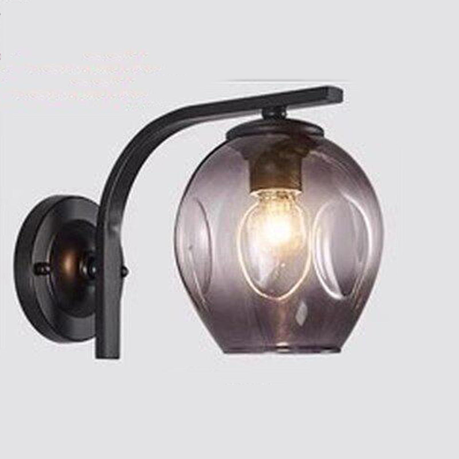 Lámpara de pared de vidrio con luz cálida y diseño minimalista moderno para dormitorio o salón
