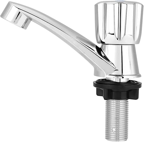 Miniatura 7 de Haofy Grifo de agua fría, grifo de cascada, juego central de grifo de fregadero de baño con conjunto de drenaje, grifo de agua individual para