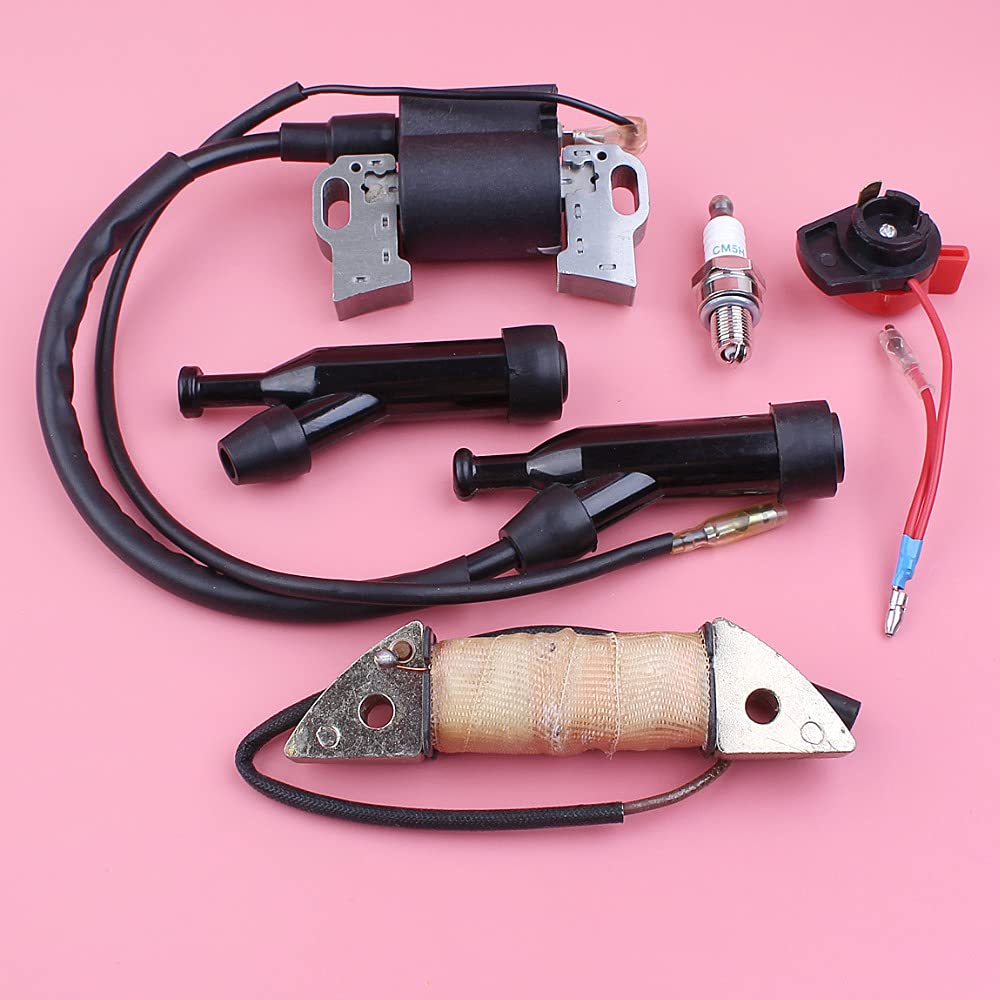 Bobina de carga de encendido for GX160 GX200 5.5HP 6.5HP GX 160 200 Interruptor de parada Bujía Parte del motor del cortacésped (Actualización de repuestos)