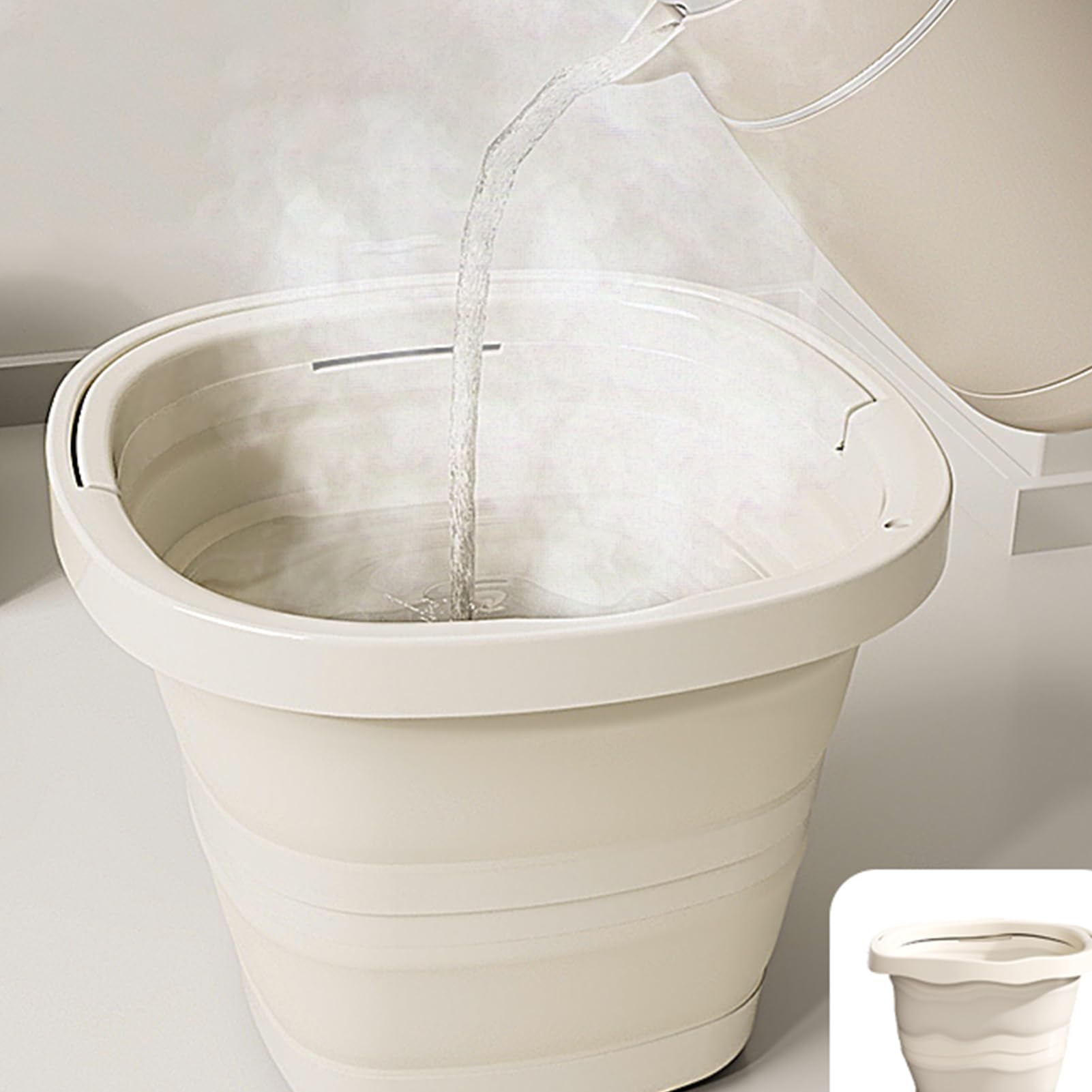 Secchio Pieghevole Con Manico,Contenitore Acqua Pesca - Secchio 10L Antiversamento con Manico per Pesca Giardinaggio Lavaggio Auto Bagno Viaggio
