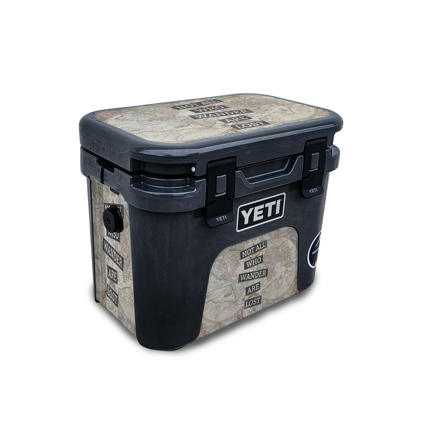 Glossy Glitter Skin Compatible with Yeti Roadie 15 Hard Cooler - Who Wander - Premium 3M Vinyl Protective Wrap Decal Cover - Easy to Apply | Crafted in The USA by MightySkins