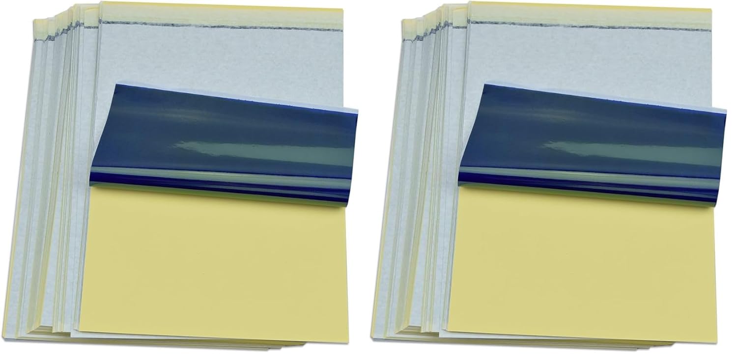 Tattoo Transfer Paper,New Star Tattoo Thermal Tattoo Stencil Paper 100 Count Sheet 4 Layers 8 1/2" x 11" A4 Size Transfer Paper for Tattoos (Pack of 2)