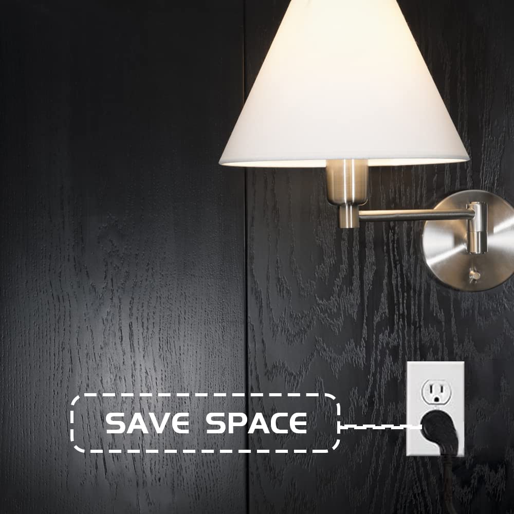 Cable de extensión de enchufe plano para interiores, con certificación UL, calibre 16, 20 pies, negro, 3 clavijas, resistente, 16/3 SJTW 13A Cable de alimentación para luces,