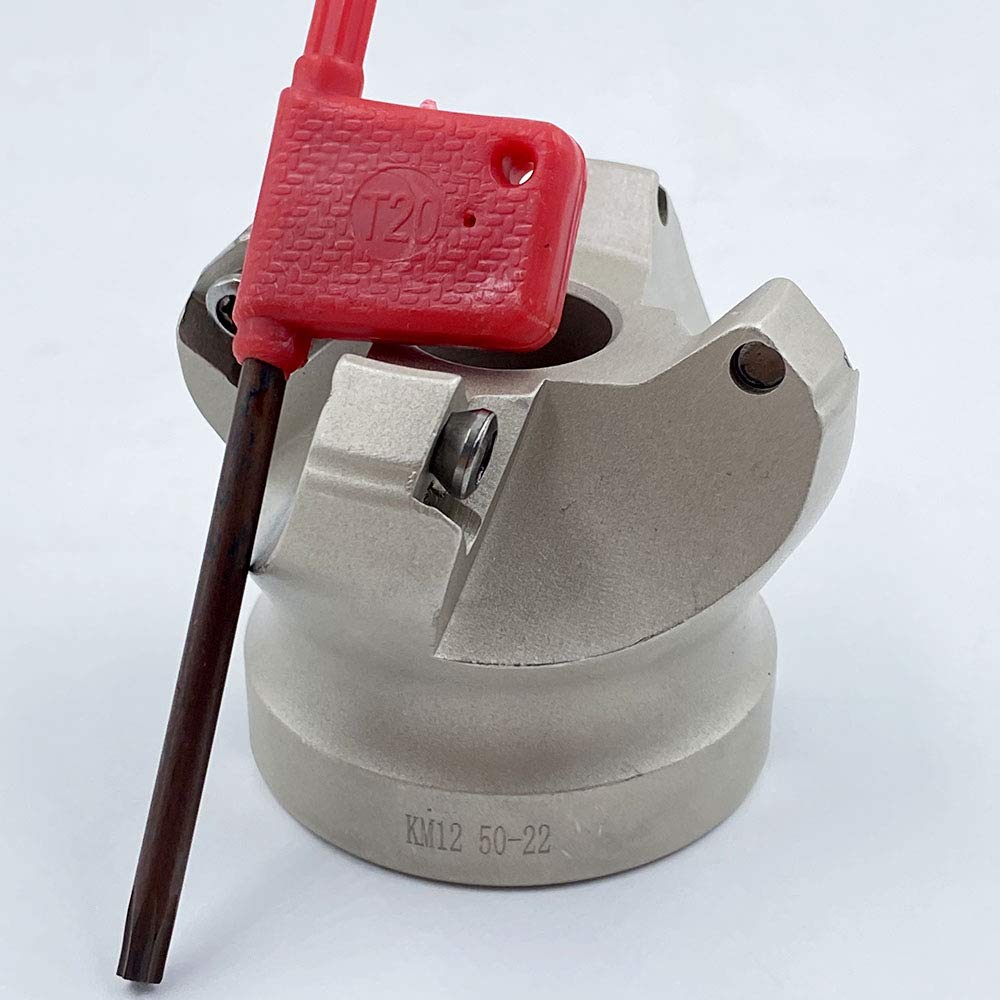 GBJ KM12-50-22 50mm/1.96" Face Milling Cutter indexable Face Mill for Steel SEKT1204 SEKT43 Carbide Inserts Milling Cutting Tools (KM12 50-22-4T)