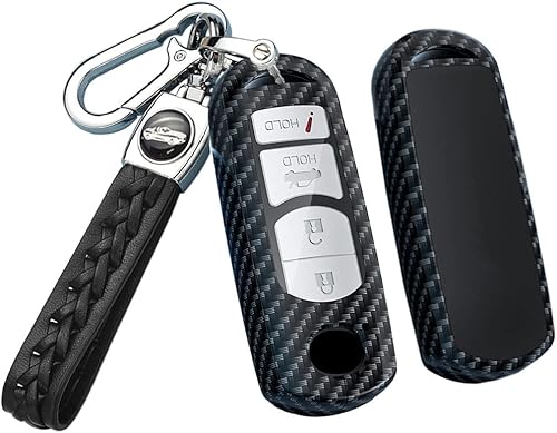 SANRILY ABS+aleación de zinc 34 botón Smart Key Fob cubierta para Mazda 3 6 8 Atenza Miata Mx-5 Cx-3 Cx-5 Cx-5 Cx-7 Cx-9 Rx-8 Accesorios llavero sin