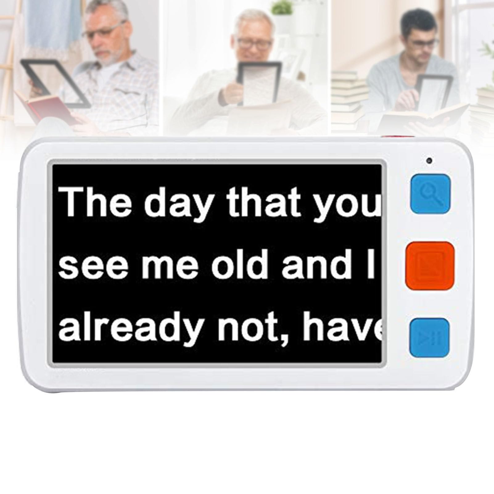 Lupa Digital portátil de Lectura para Personas con Baja visión, de 5 Pulgadas, Ideal para Estudiantes y Personas Mayores Que leen periódicos, con Zoom de 4 a 32x.