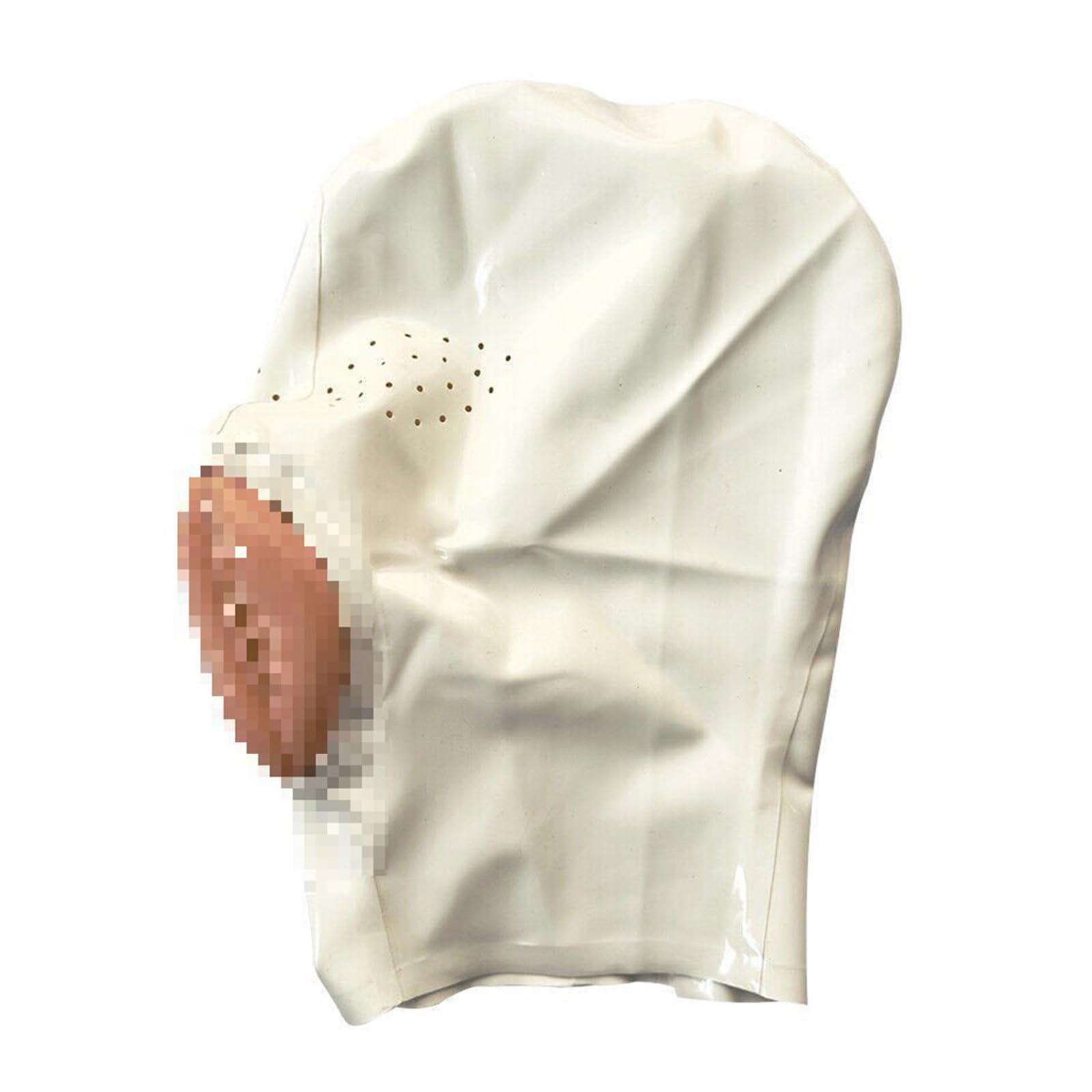 Bondage Latex Maske BDSM Vollgesichtsmaske Handgefertigt für Party Cosplay Unisex Halloween Wasserdicht Natürliche Latex(Size:XXL-73CM)