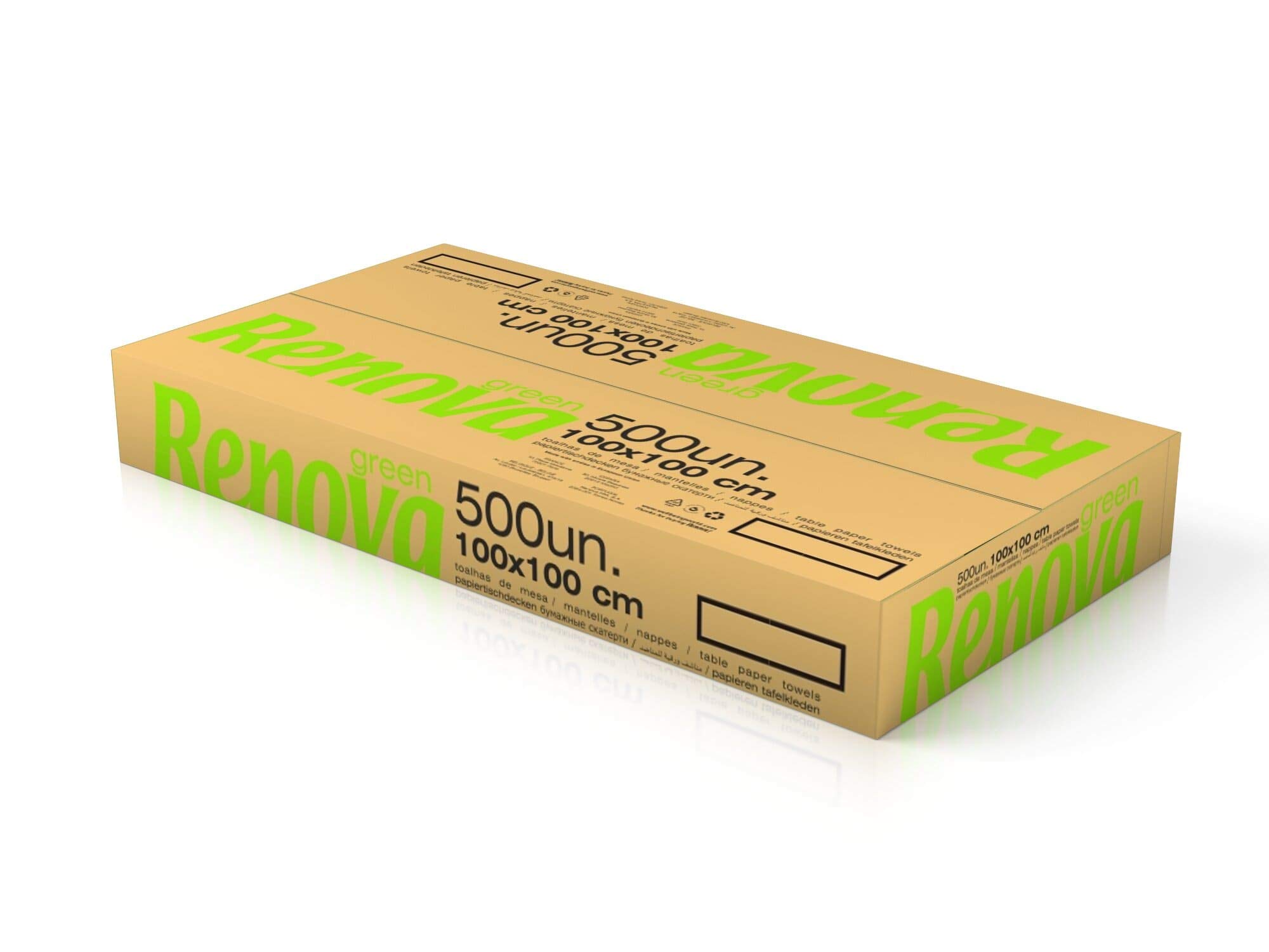 RENOVA Manteles de Papel, 500 Manteles, 100x100 cm, Papel Blanco | 500 manteles desechables, papel blanco, 100x100 cm, protege mesas, uso en hostelería y restauración