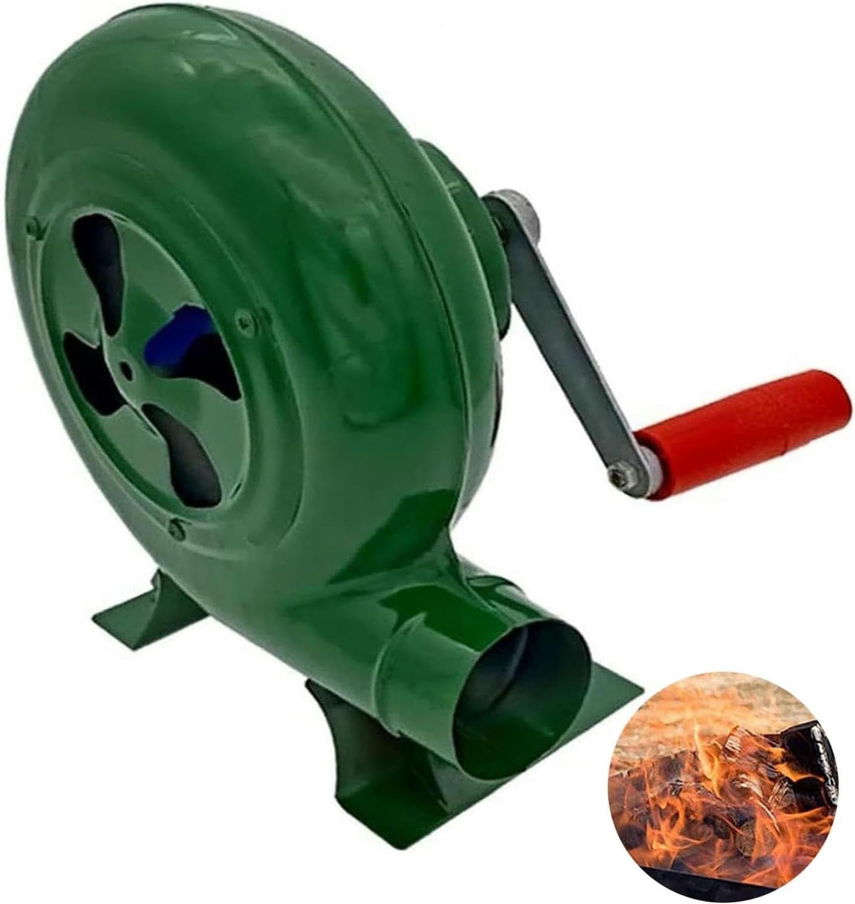Ręczna dmuchawa do grilla Iron Gear - ręczna dmuchawa do kuźni kowalskiej, ręczny wentylator do popcornu Iron Gear, rozpałka do grilla, wzbudnik płomienia, metalowe ostrze wentylat