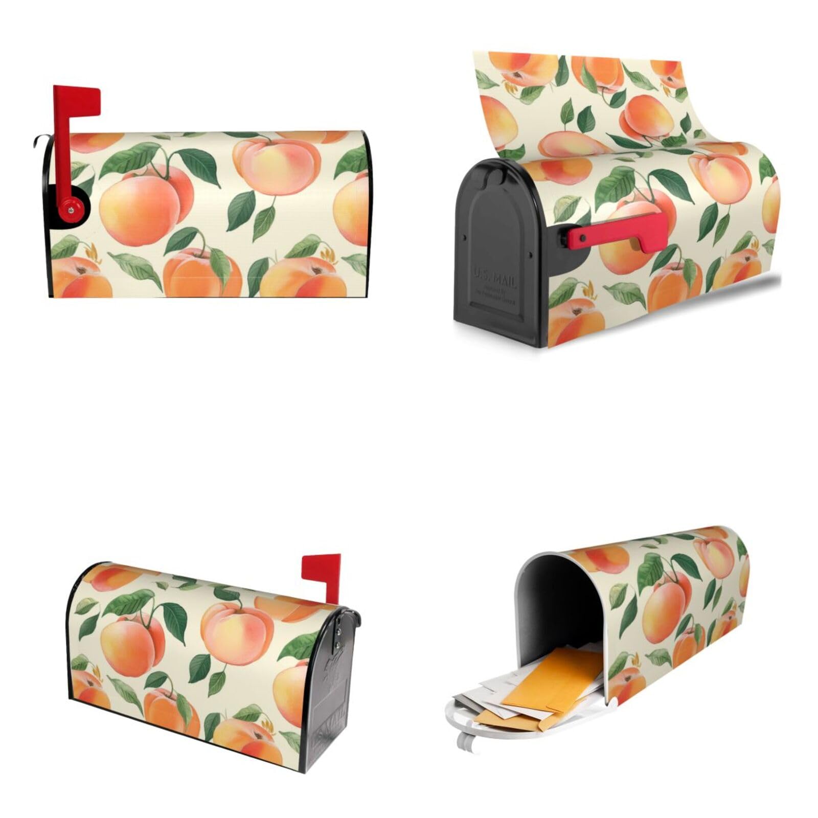 Peach Mailbox Covers Magnetic Wraps Post Letter Box Cover Garden Home Decor 21x18 in