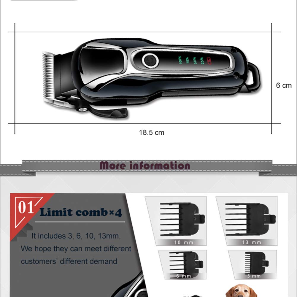 Yanghao Perro Clippers, Multi Cut Kit De Aseo del Perro, Capa Completa Peluquería Canina Clippers, De Bajo Ruido con Cable para Mascotas