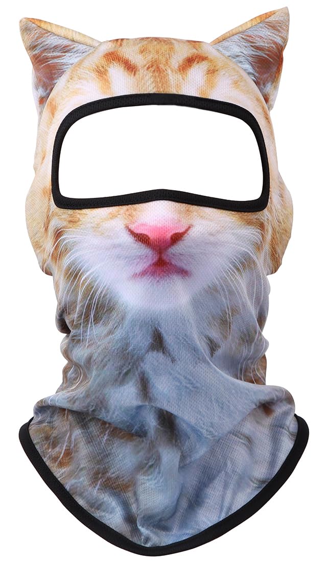 3D Cat Ski Balaclava Sheisty Face Mask with Ears Cute Animal Ski Mask for Music Festivals Raves Party