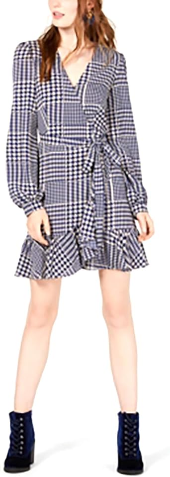 houndstooth wrap dress