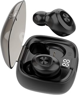 TWS Gaming Wireless Earbuds Low-Latency Bluetooth Earphones with charging case, BT 5.0 Auto Pairing Headsets with Mic Sport TWS Headphones Suitable for Gamers/Runners/Fitters/Sport -Black