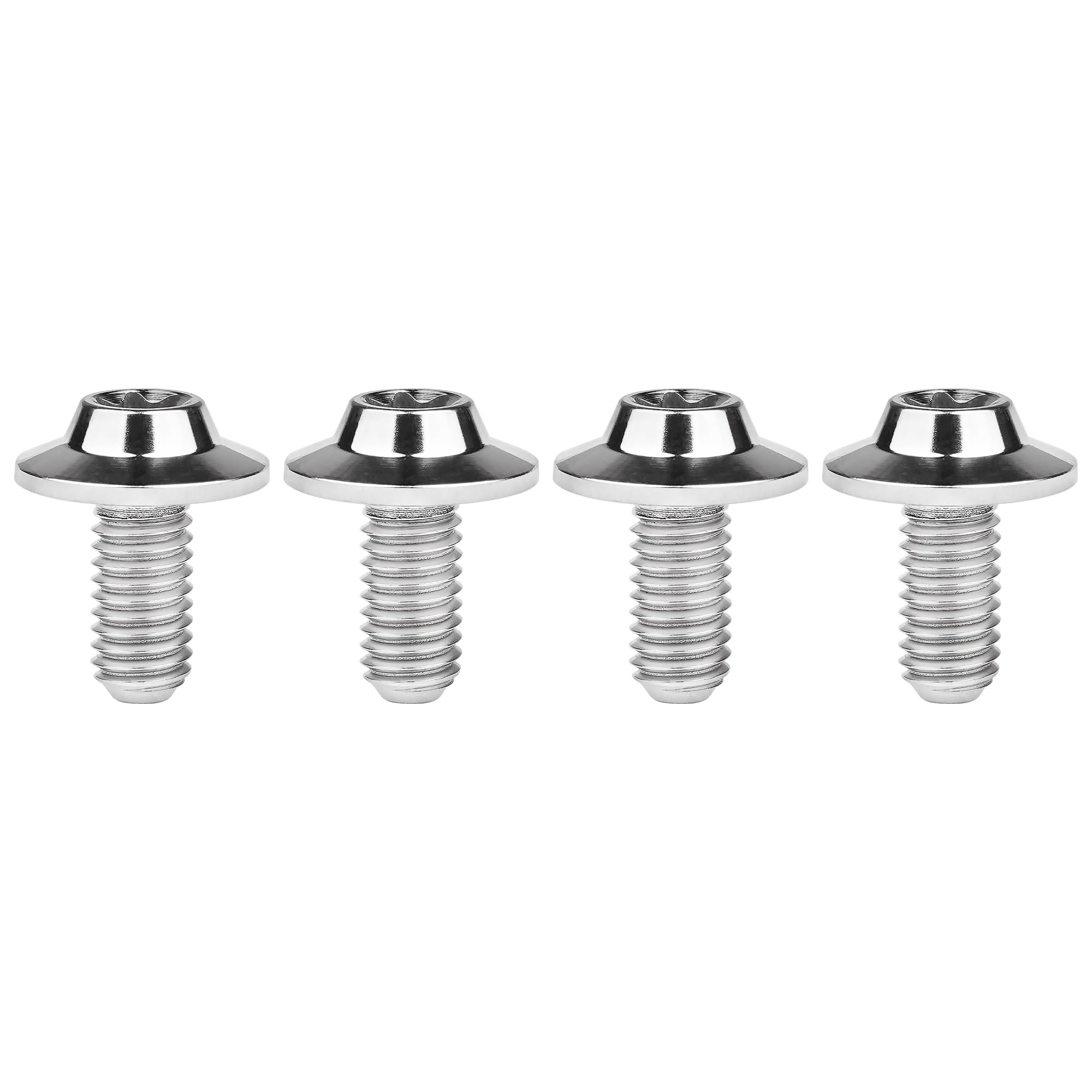 Wanyifa Titanium M5 M6 10 12 15 20 25 30 35mm Torx Head Bolt T25 T30 Screws for Bicycle Motorcycle Pack of 4 (Silver, M5x10mm)