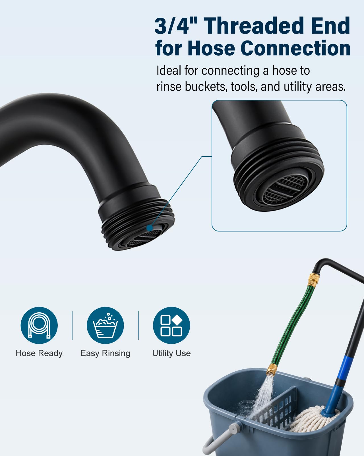 Aolemi Laundry Sink Faucet - Matte Black -3